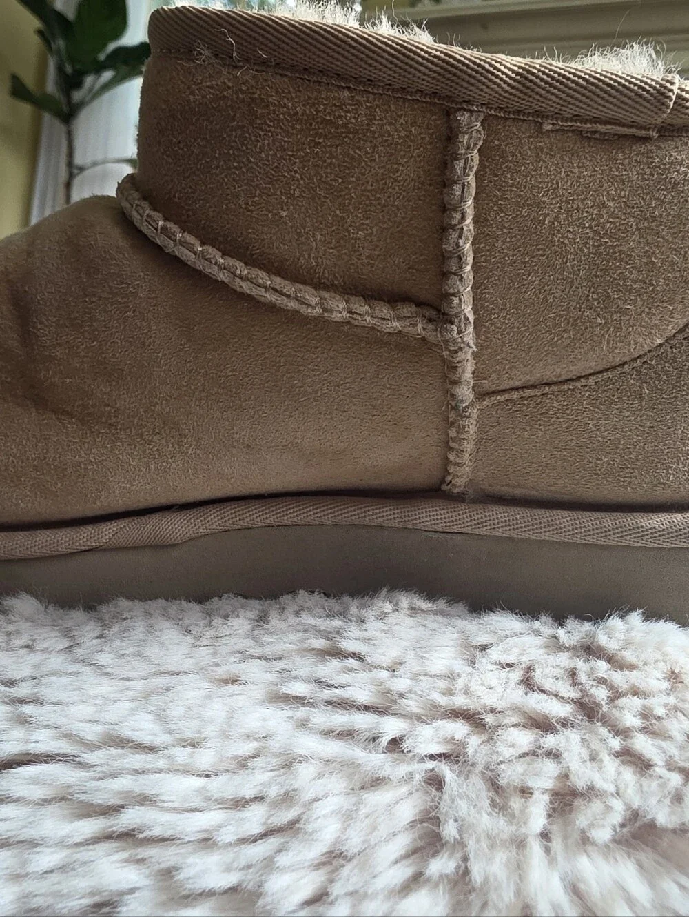 UGG Mini Booties in Chestnut Suede Size Usa 10